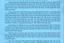 Thư cảm ơn của Đảng ủy xã Bình Yên gửi Binh chủng Tăng thiết giáp