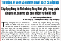 Xây dựng Đảng bộ Binh chủng Tăng thiết giáp trong sạch, vững mạnh, đáp ứng yêu cầu, nhiệm vụ thời kỳ mới