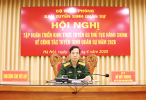 Tham dự Hội nghị tập huấn triển khai trực tuyến 03 thủ tục hành chính  về công tác tuyển sinh quân sự năm 2026