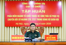Tham gia Hội nghị tập huấn phần mềm ngành Tổ chức thuộc Hệ sinh thái số  phục vụ chuyển đổi số ngành CTĐ, CTCT trong Đảng bộ Quân đội