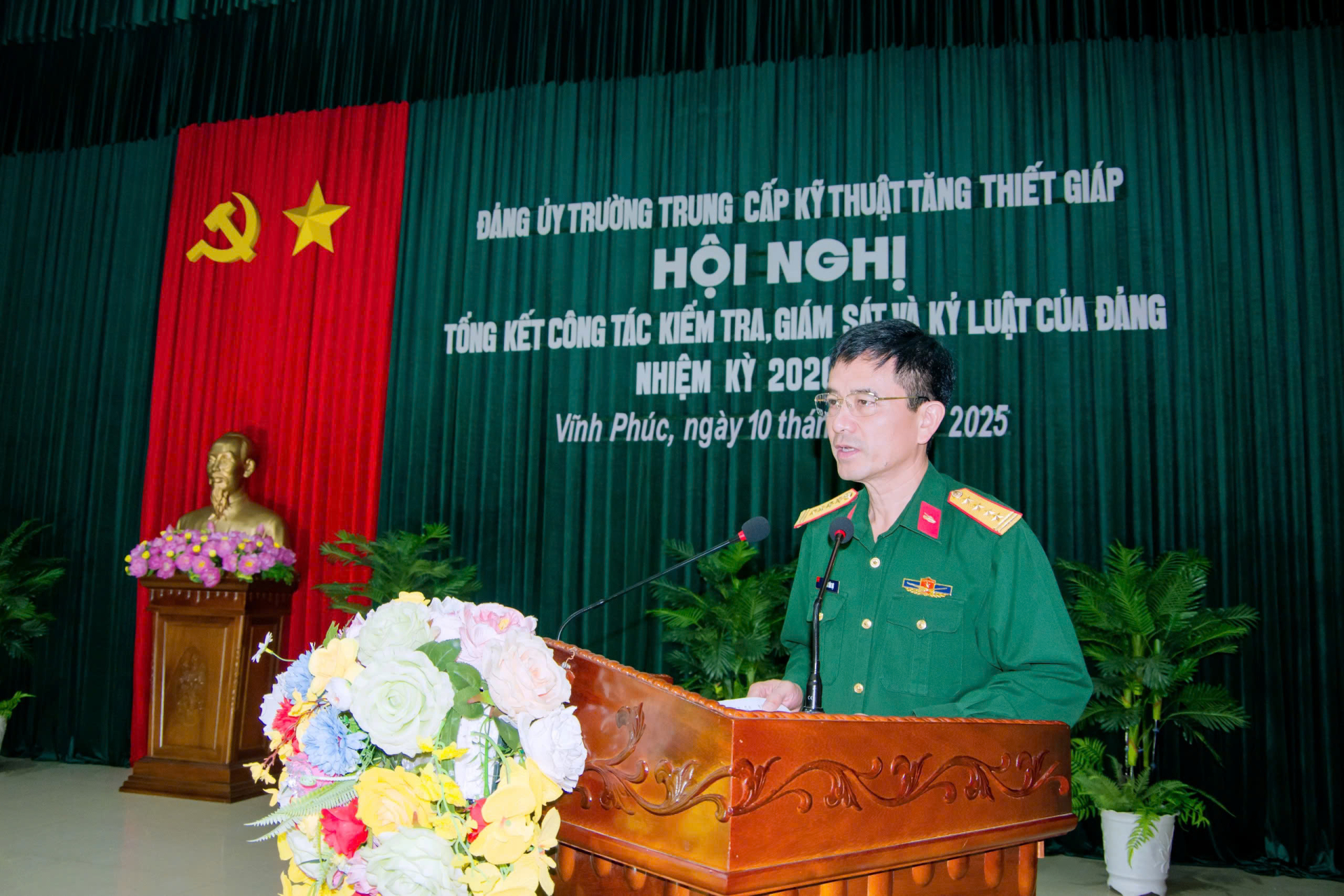 Đảng ủy Trường Trung cấp Kỹ thuật Tăng thiết giáp: Tổ chức hội nghị tổng kết công tác kiểm tra, giám sát và kỷ luật của Đảng nhiệm kỳ 2020 - 2025