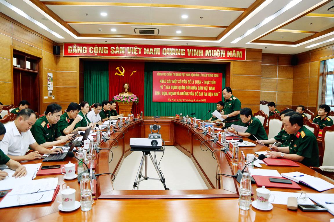 Khảo sát một số vấn đề lý luận-thực tiễn biên soạn chuyên đề “Xây dựng Quân đội nhân dân Việt Nam tinh, gọn, mạnh và những vấn đề đặt ra hiện nay”