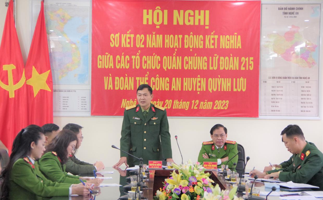 Dấu ấn từ hoạt động kết nghĩa giữa tổ chức quần chúng Lữ đoàn 215 và đoàn thể công an huyện Quỳnh Lưu