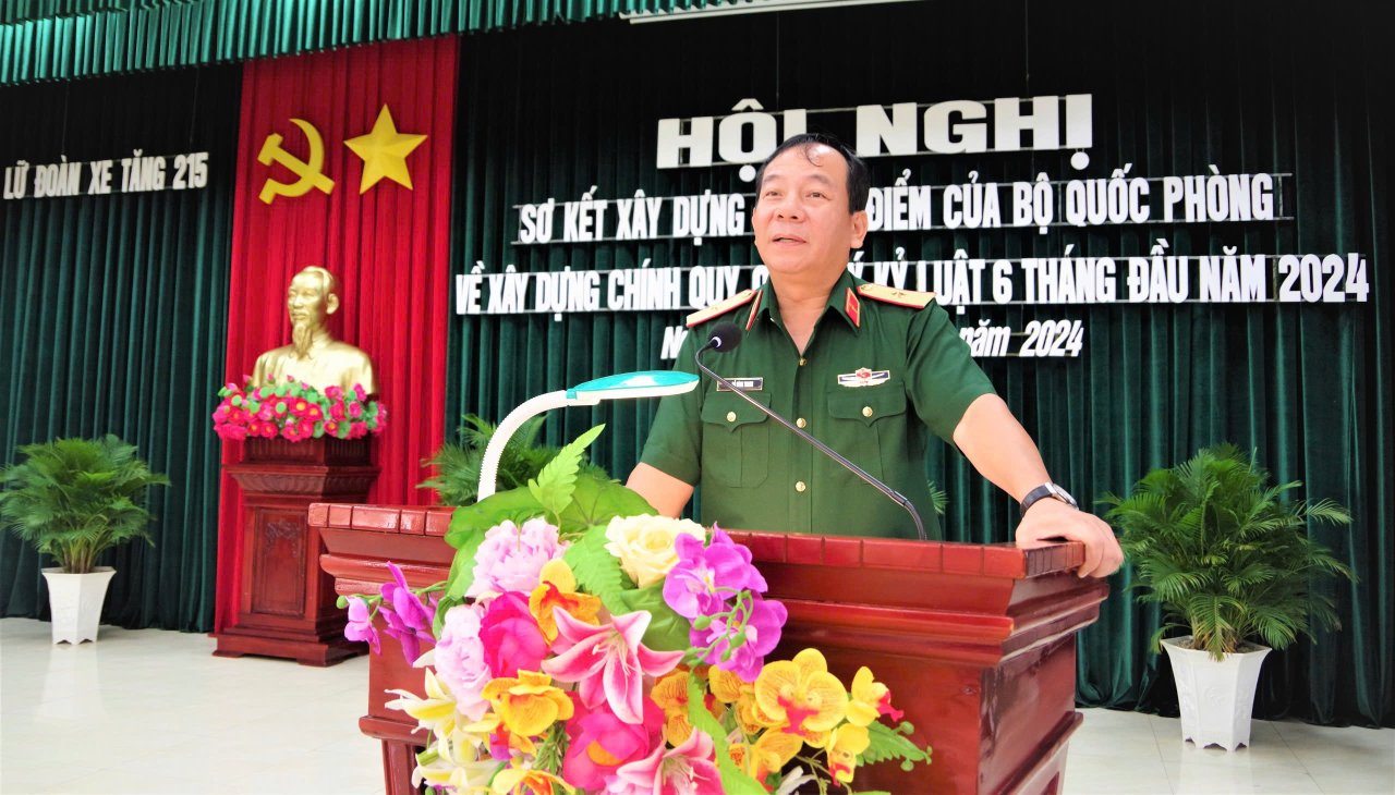 Hội nghị Sơ kết xây dựng đơn vị điểm của Bộ Quốc phòng về xây dựng chính quy, quản lý kỷ luật 6 tháng đầu năm 2024