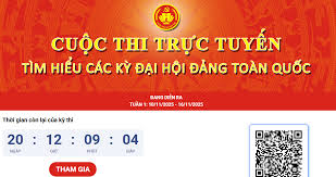 Tham gia Cuộc thi trực tuyến tìm hiểu các kỳ Đại hội Đảng toàn quốc 