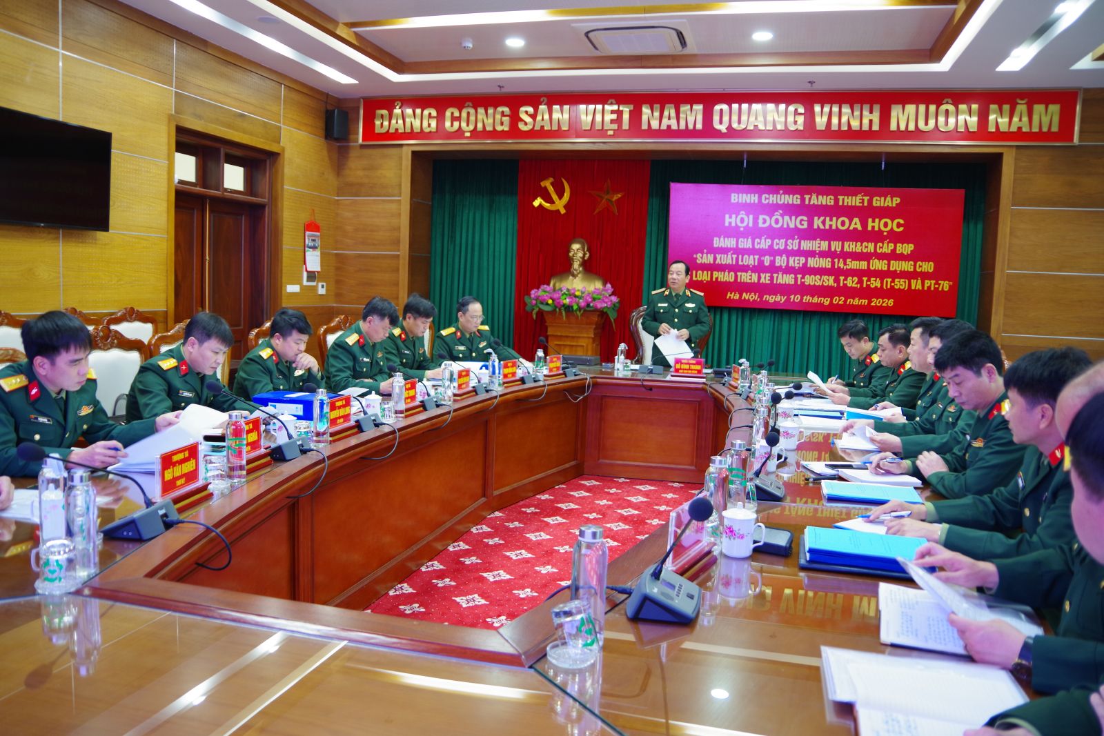 Hội đồng khoa học đánh giá cấp cơ sở nhiệm vụ KH&CN cấp Bộ Quốc phòng “Sản xuất loạt “0” bộ kẹp nòng cỡ 14,5mm ứng dụng cho các loại pháo trên xe tăng T-90S/SK, T-62, T-54 (T-55) và PT-76”