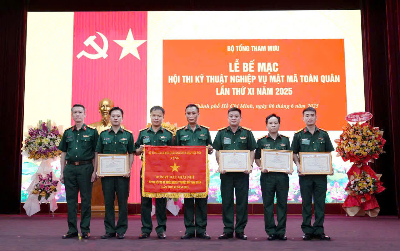 Đạt giải Nhì toàn Đoàn, giải Nhất cá nhân toàn năng tại Hội thi Kỹ thuật nghiệp vụ mật mã toàn quân năm 2025