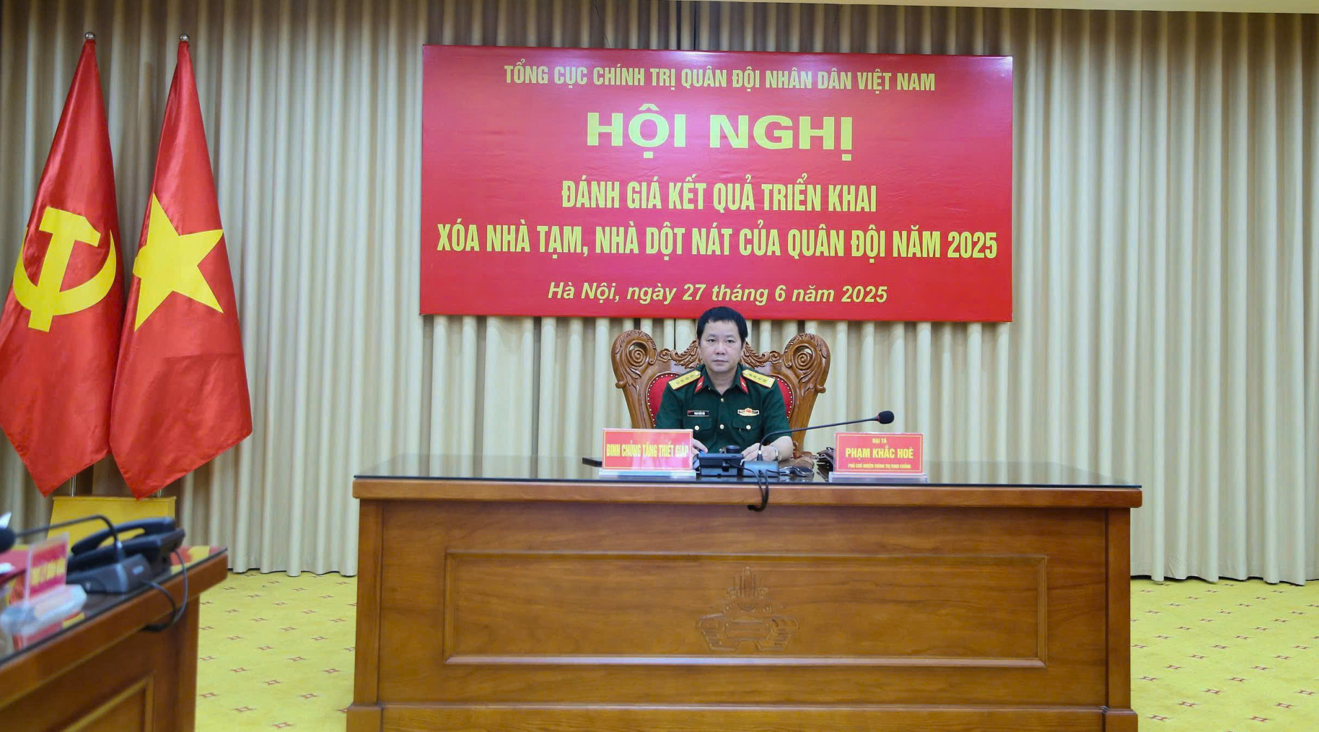 Tham gia Hội nghị trực tuyến của Tổng cục Chính trị  đánh giá kết quả Quân đội tham gia xóa nhà tạm, nhà dột nát  trên địa bàn cả nước năm 2025