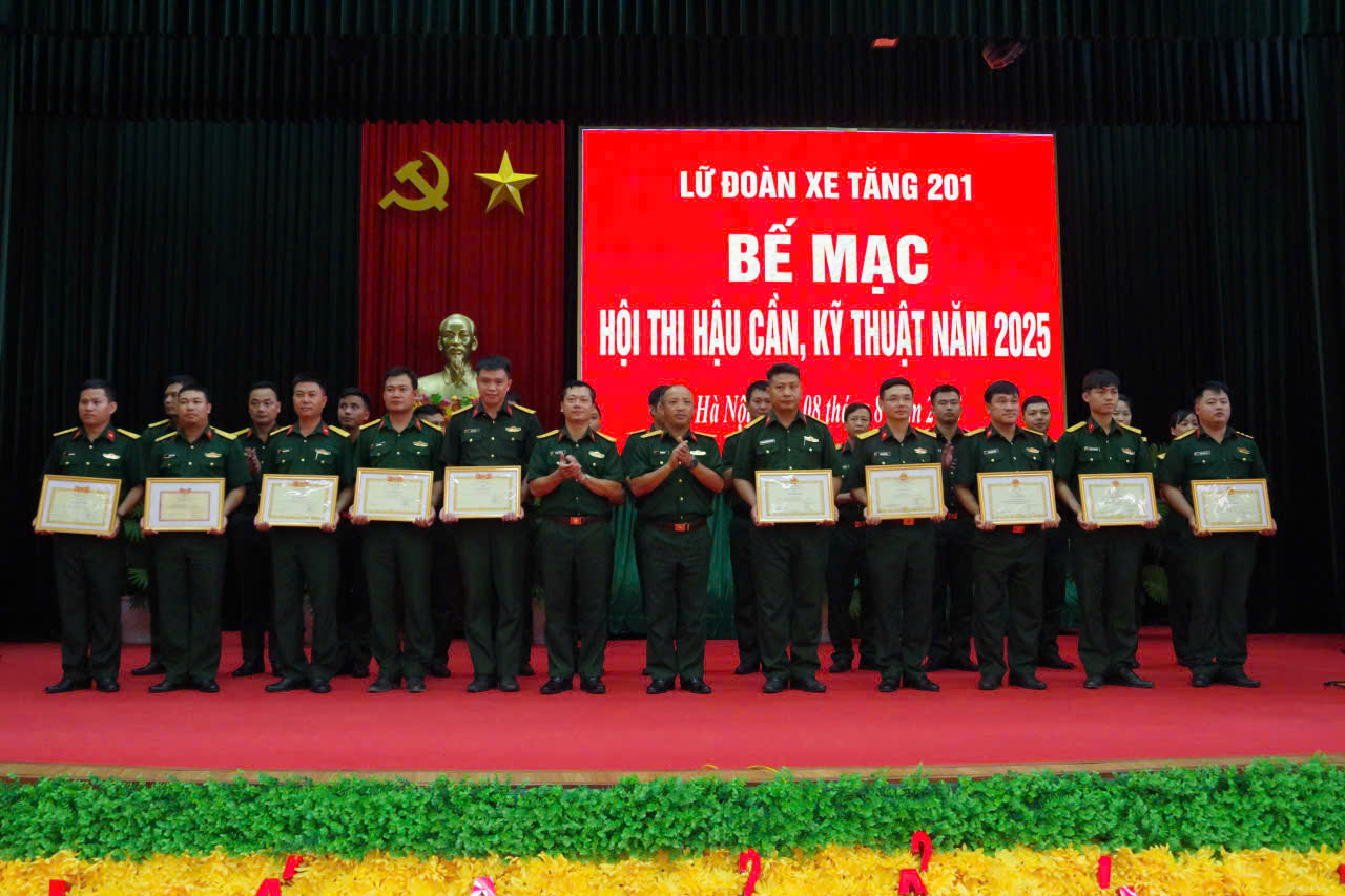 Lữ đoàn xe tăng 201 bế mạc Hội thi Hậu cần - Kỹ thuật cấp cơ sở năm 2025 